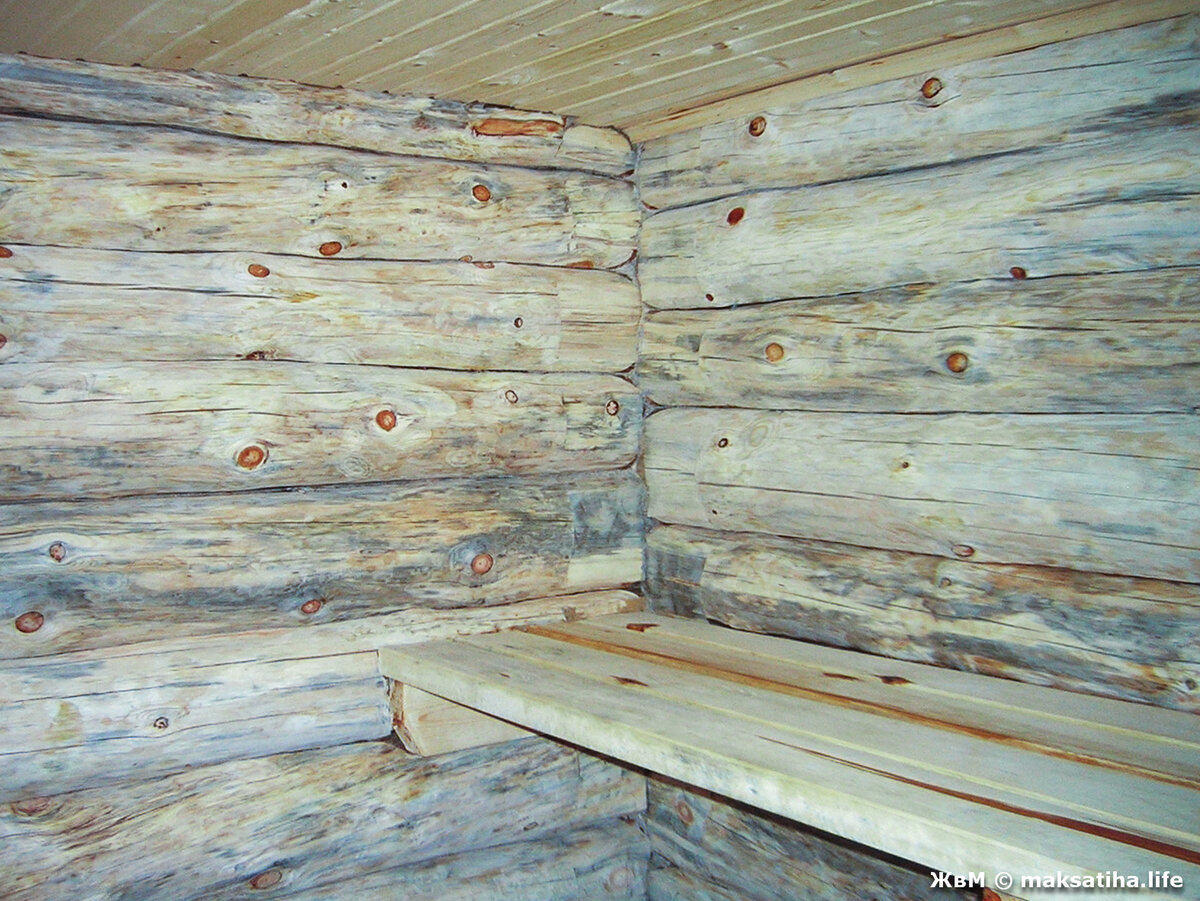полки в рубленной бане
