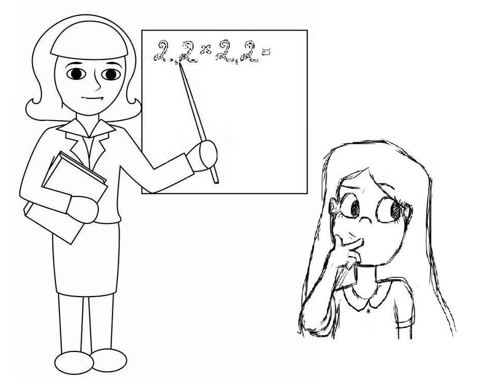 Ученица в школе.