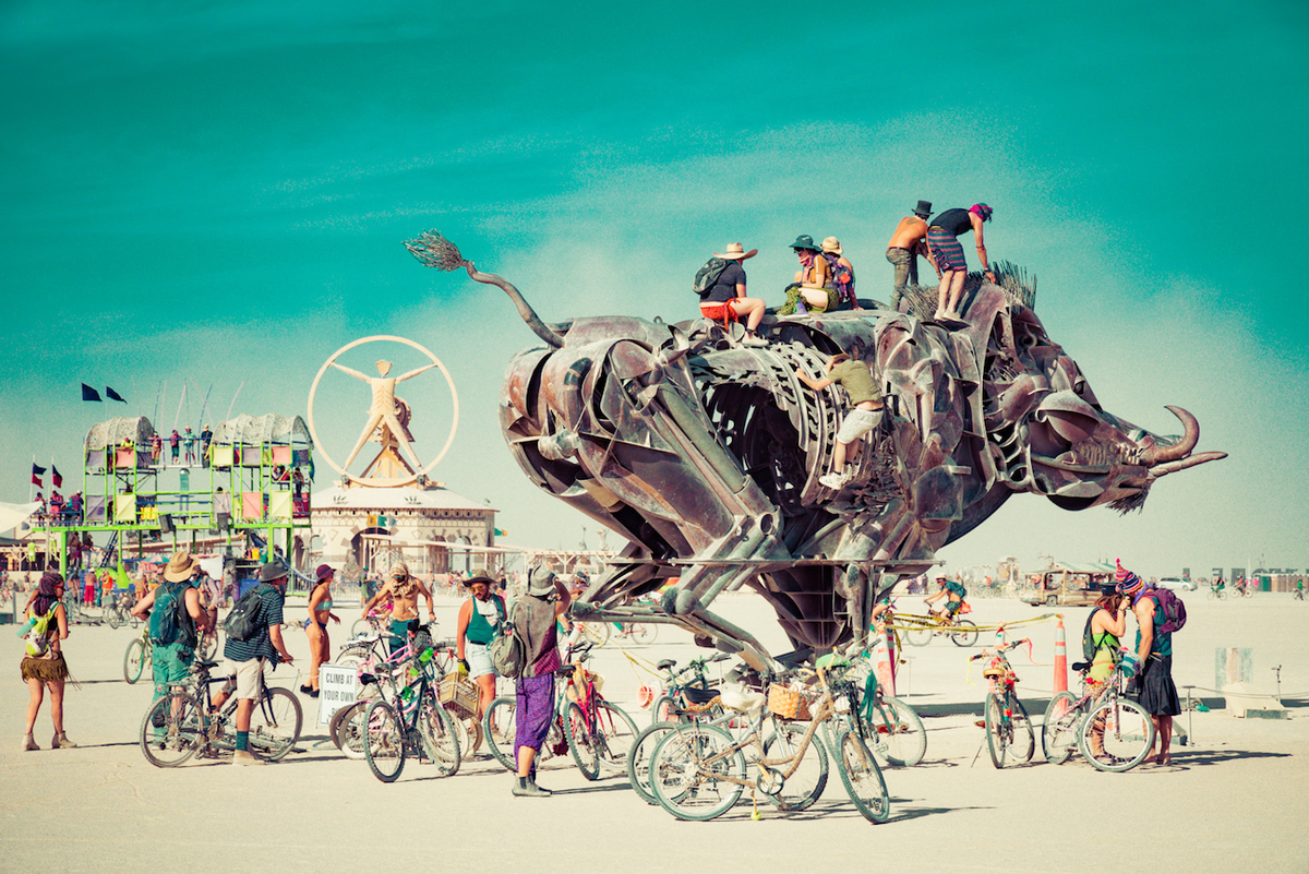 Бернинг Мэн. Burning man, Невада. Арт-фестиваль Burning man. Фестиваль пустыня Невада США.