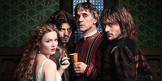 Постер к сериалу "Борджиа", Канада. Фото: https://www.filmweb.no/incoming/article1064514.ece/REPRESENTATIONS/w/Jeremy%20Irons%20i%20The%20Borgias%20sesong%202