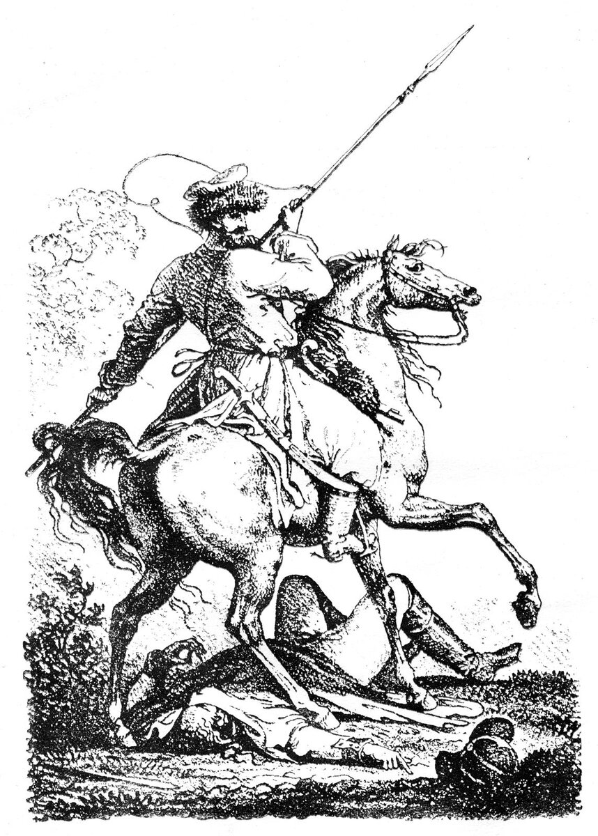 Казак. Литография Лежена 1805 год