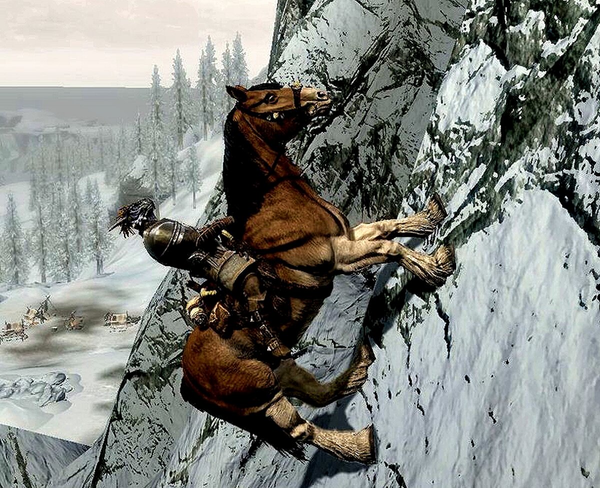 Лошадь-скалолазка стала брендом Skyrim. Фото из открытых источников 