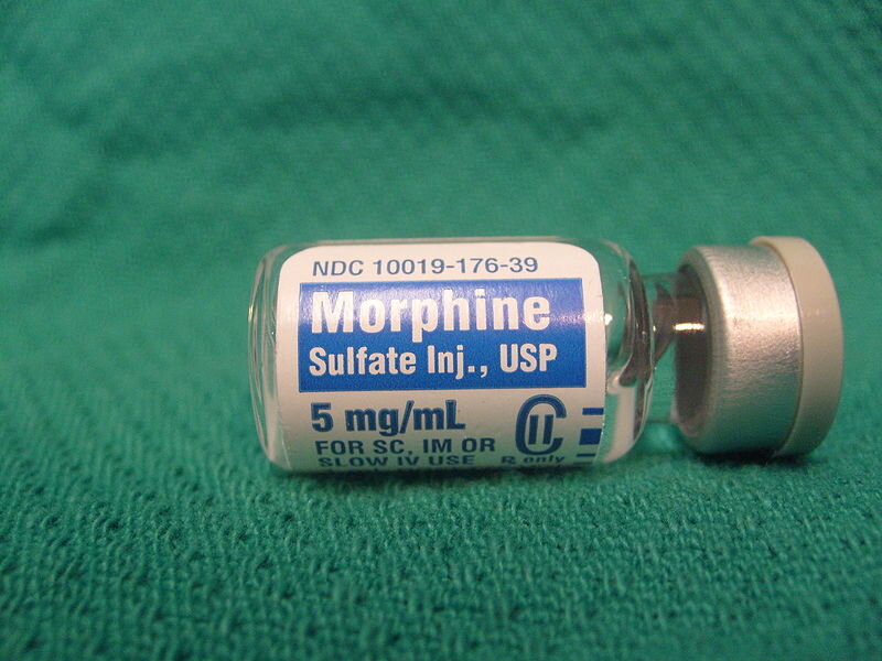 	Вапротан. https://commons.wikimedia.org/wiki/File:Morphine_vial.JPG