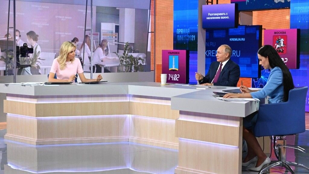     Прямая линия с Владимиром Путиным. Источник: kremlin.ru Автор фото: Пресс-служба Кремля