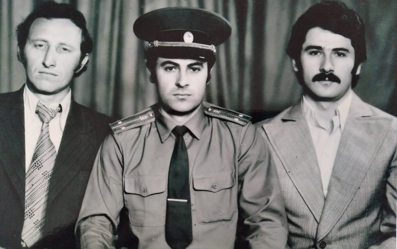 Слева направо М-С. Плиев, Б. Чахкиев, И.Чахкиев