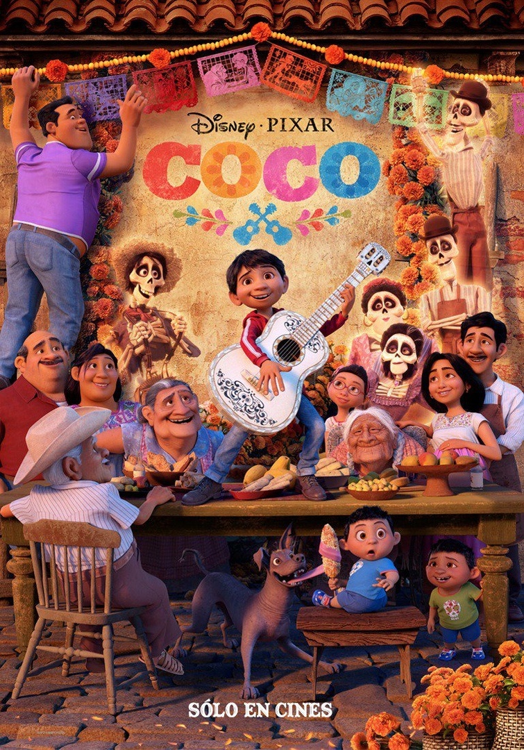 "Тайна Коко" (Coco) 2017 
Режиссёры: Ли Анкрич, Эдриан Молина
Озвучка в оригинале: Энтони Гонсалес, Гаэль Гарсиа Берналь, Бенджамин Брэтт, Аланна Юбак, Рене Виктор, Хайме Камиль, Альфонсо Арау...
Оценка 5