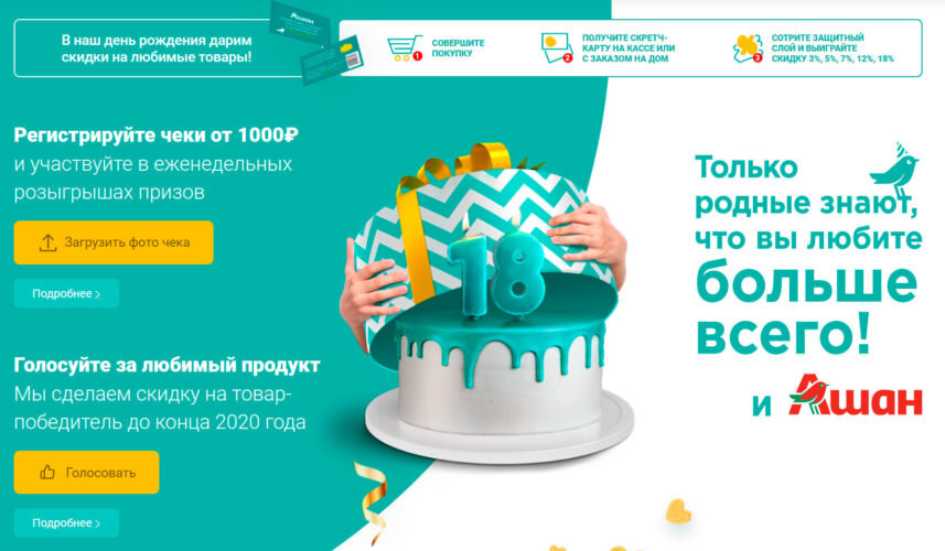 День рождения карта ашан