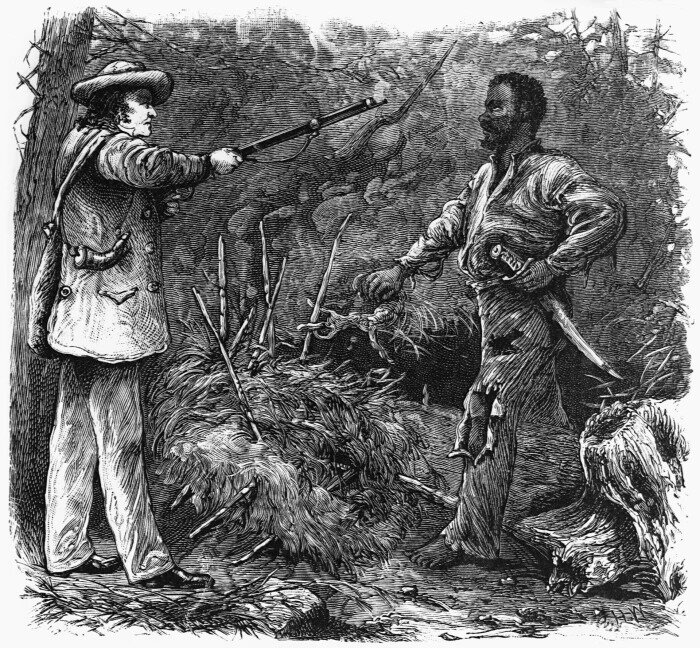 Мужчина, охотящийся за чернокожими, ищущими свободы.