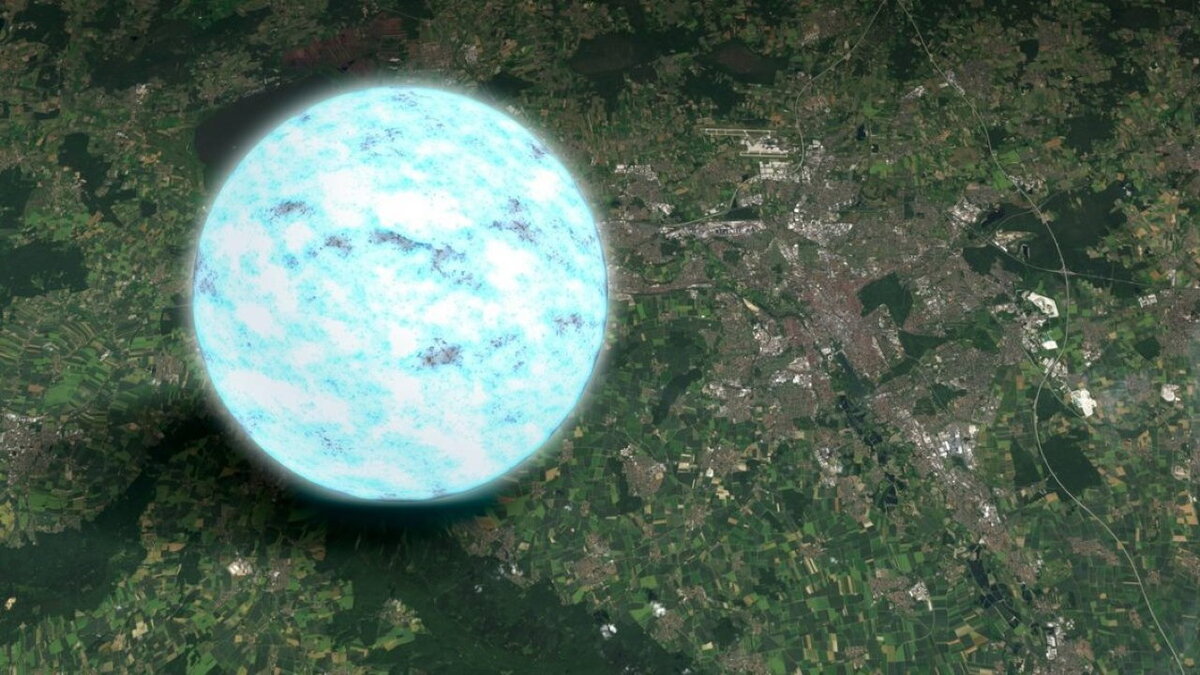 Типичная нейтронная звезда меньше среднего города. Авторы и права: Goddard Space Flight Center.