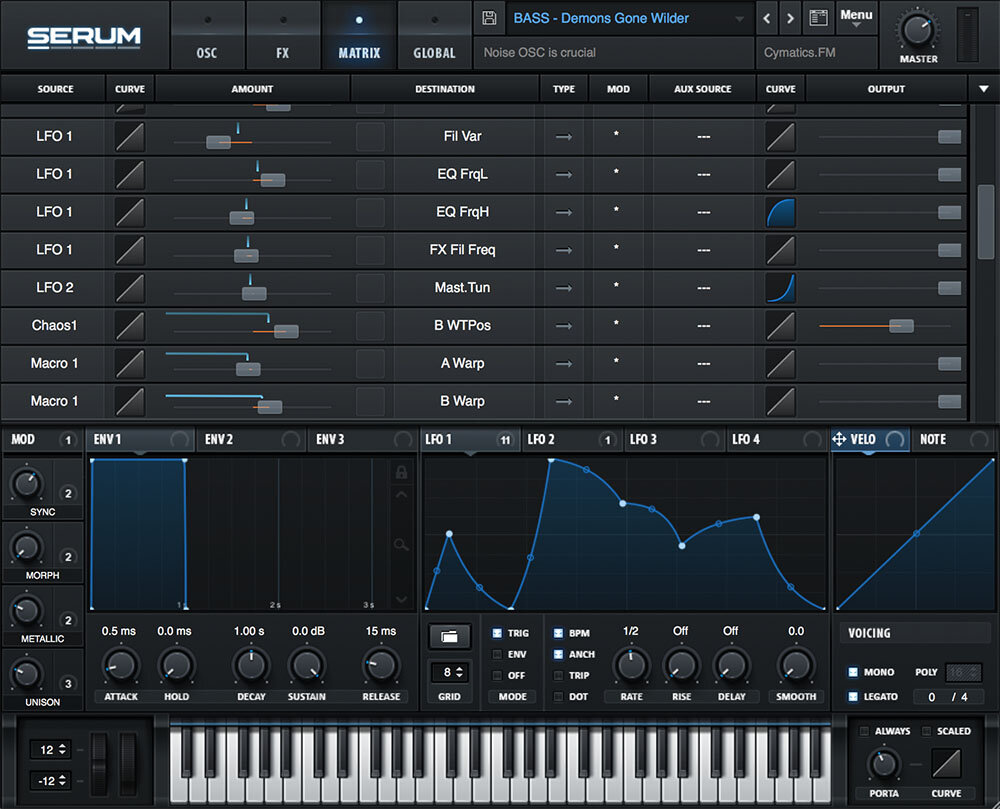 Главное окно Serum