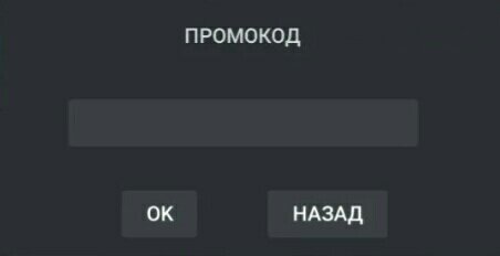 Строка ввода промокодов.