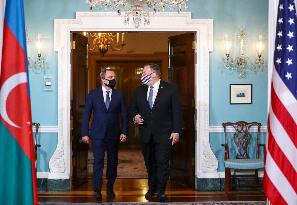 Встреча госсекретаря США Майк Помпео с главой МИД Азербайджана Зохрабом Мнацаканяном Джейхуном Байрамовым