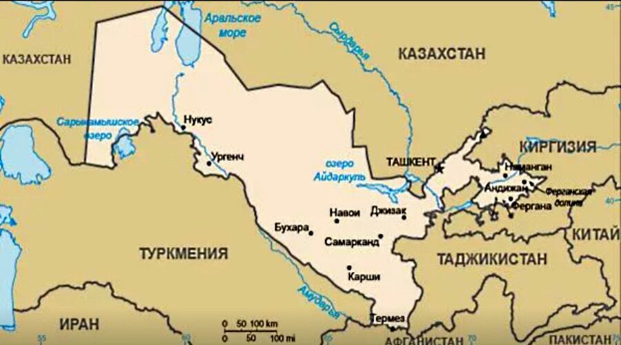 Реки Амударья и Сырдарья... Средняя Азия... 