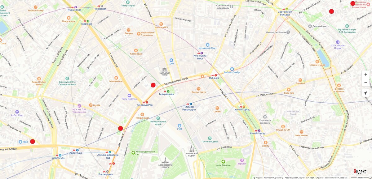 Маршрут прогулки. Двигаемся от Дома Союзов