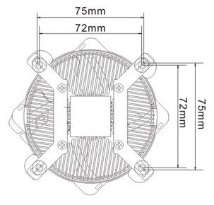 Сравнительные размеры установочных креплений Socker775 и 1151