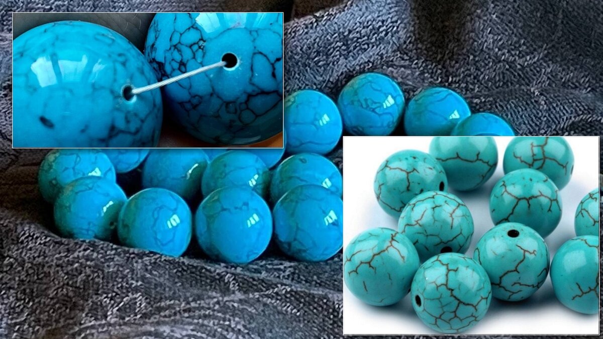 Моя фальшивая бирюза и турквенит (справа внизу) один и тот же камень.