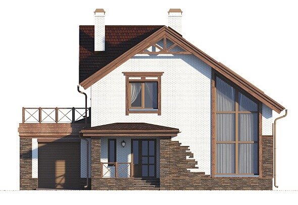 Главный фасад - «Краков» Проект дома - КР-229