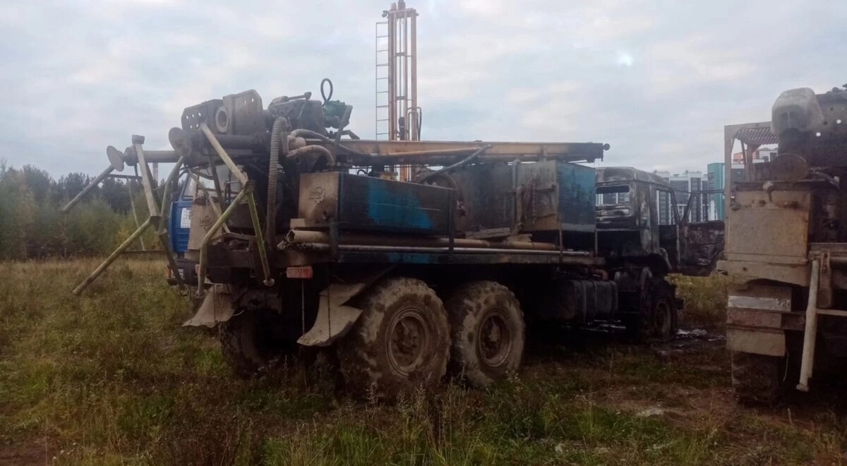 КамАЗ после поджога.