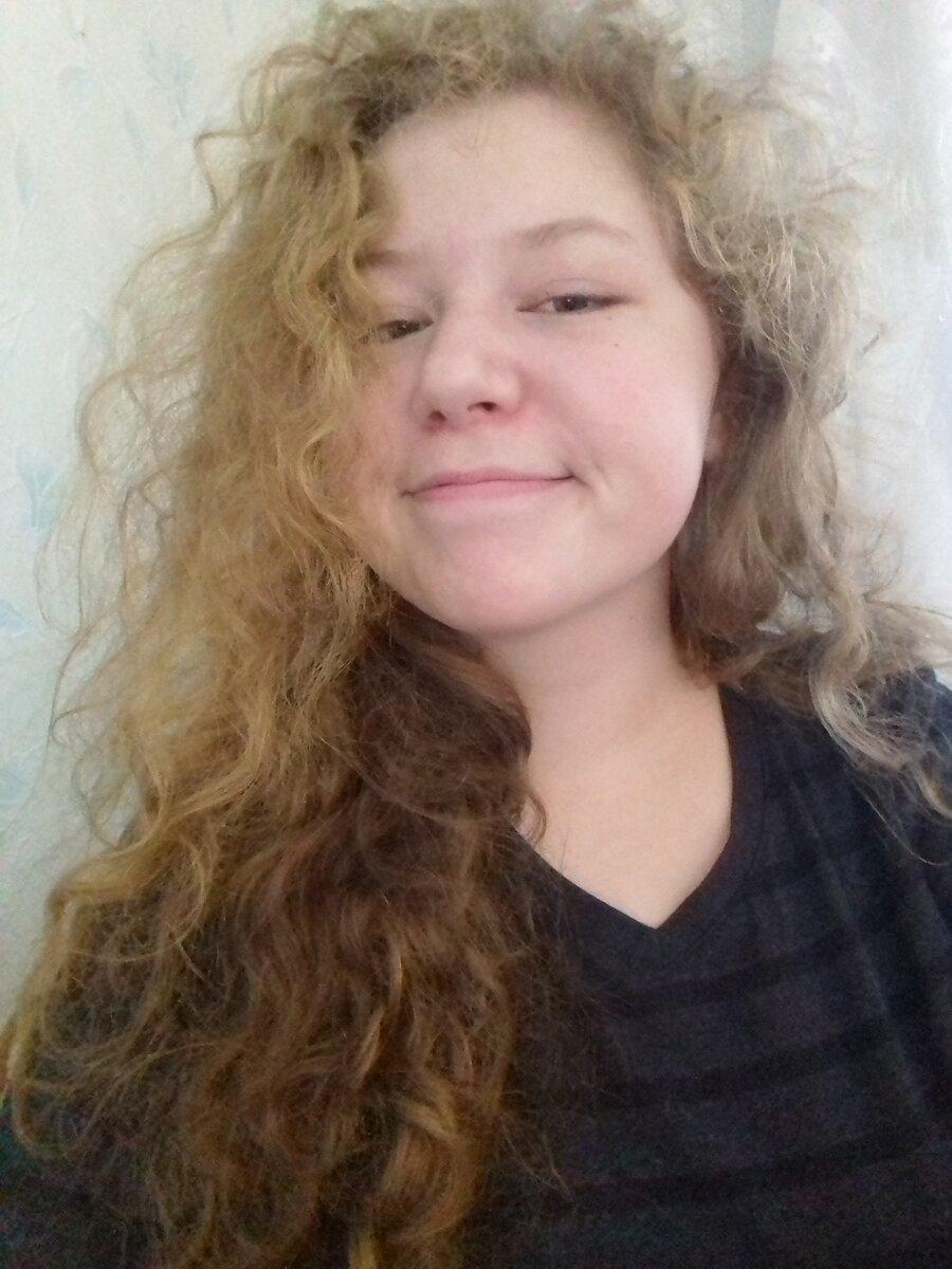 Фото моих волос , если их просто намочить и высушить