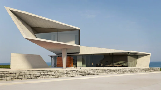 Эффектный дом в стиле Био-Тек 600 м2. Проект дома с террасой, бассейном и панорамными окнами
