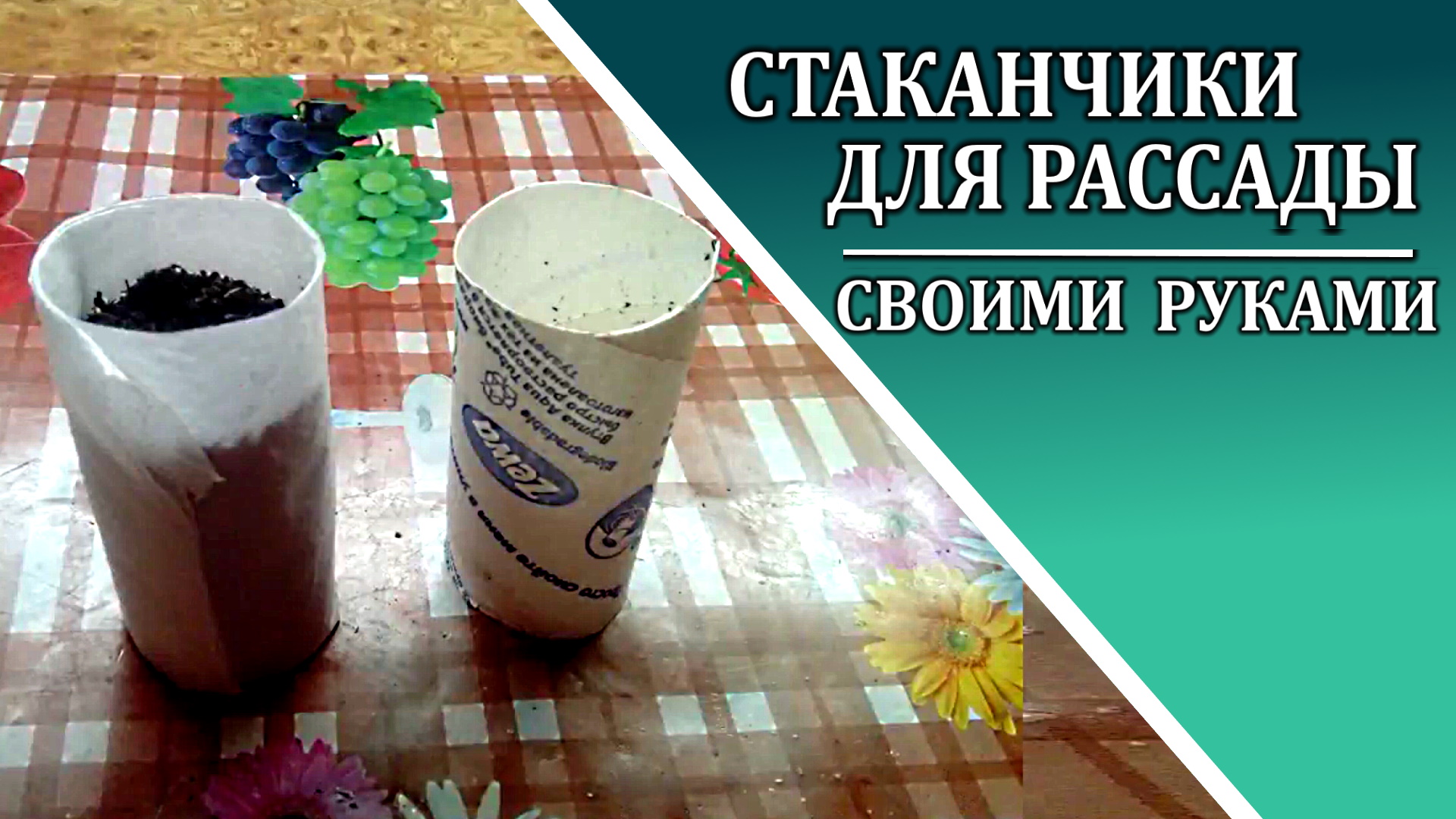 Как сделать стаканчики для рассады – нужны бутылка, плёнка и скотч