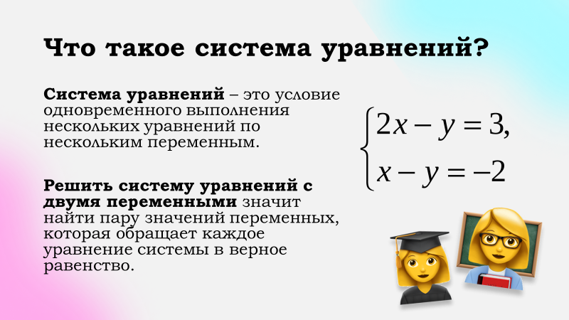 Как решается система уравнений? Методы решения систем уравнения.