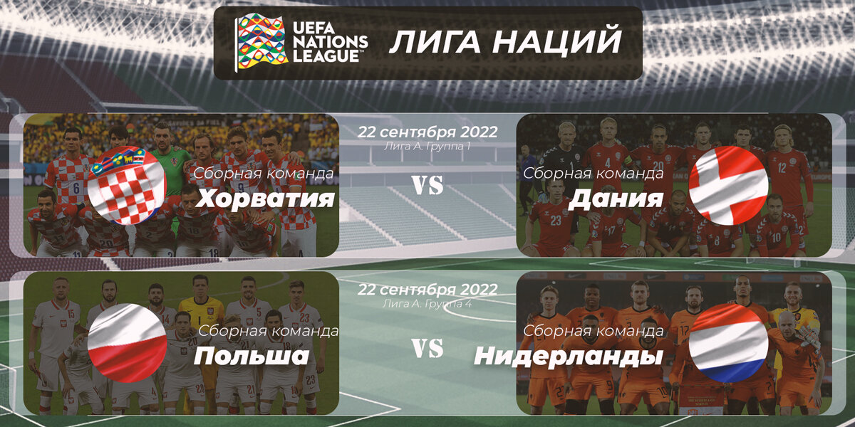 Хорватия, Дания, Польша, Нидерланды, Лига наций