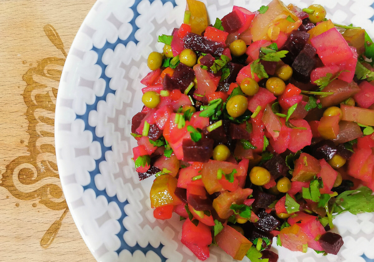 Винегрет с ферментированными огурцами