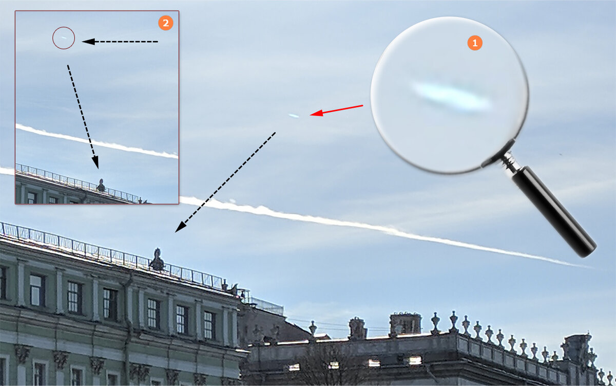 Смещение положения объекта относительно выступа на крыше