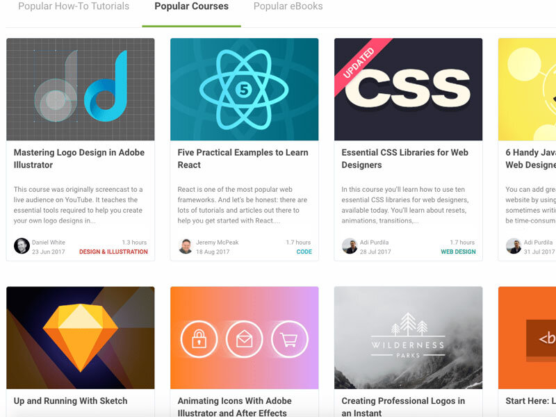 Скриншот страницы  Envato’s Tuts+ 
