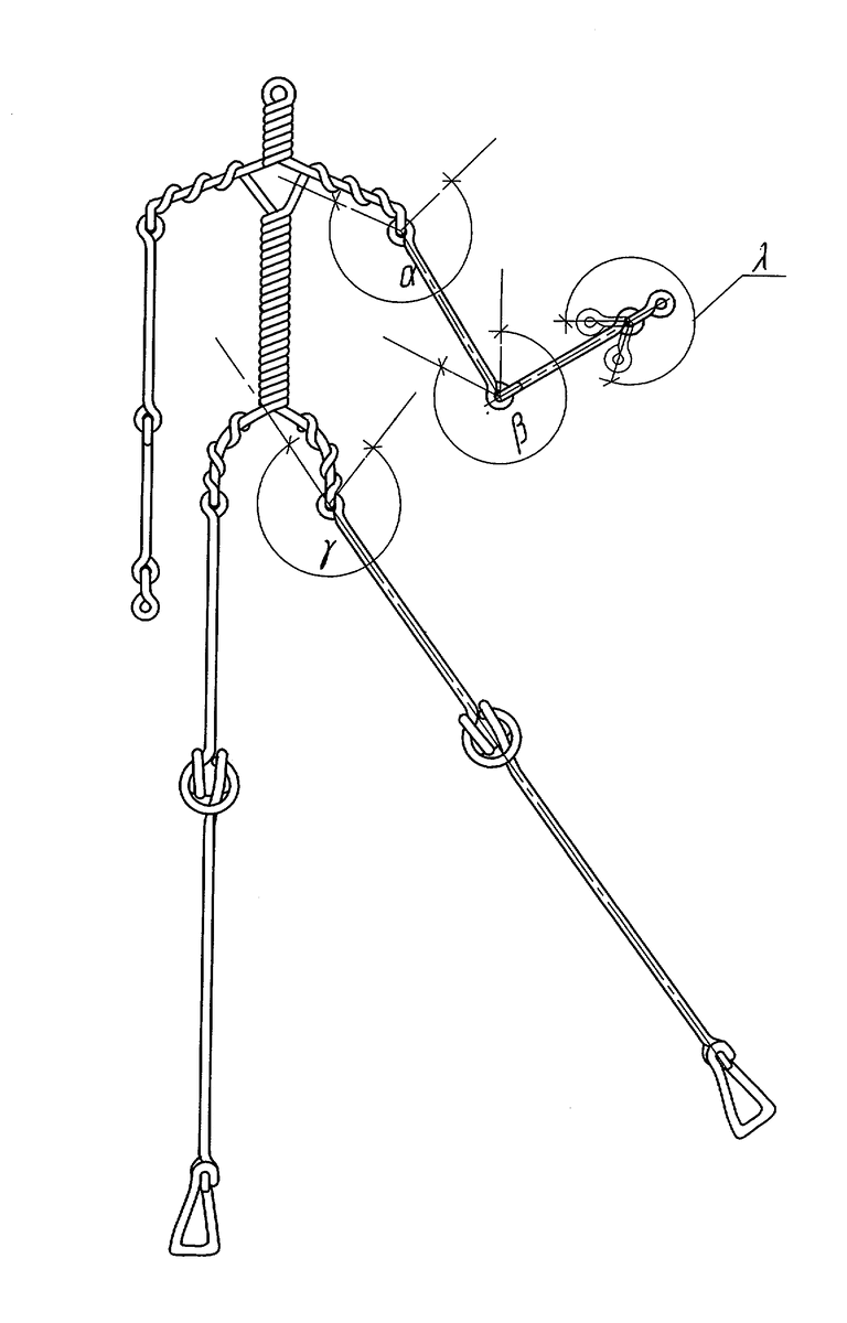 Каркас с "суставами" - для удобства изменения поз в процессе лепки (вид спереди)