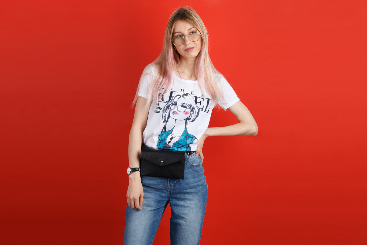 Черная сумка-конверт S.Lavia