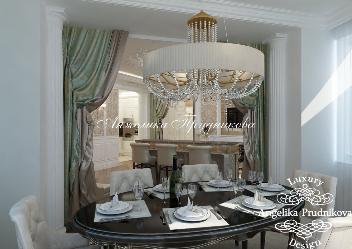 На фото: Столовая в стиле неоклассика