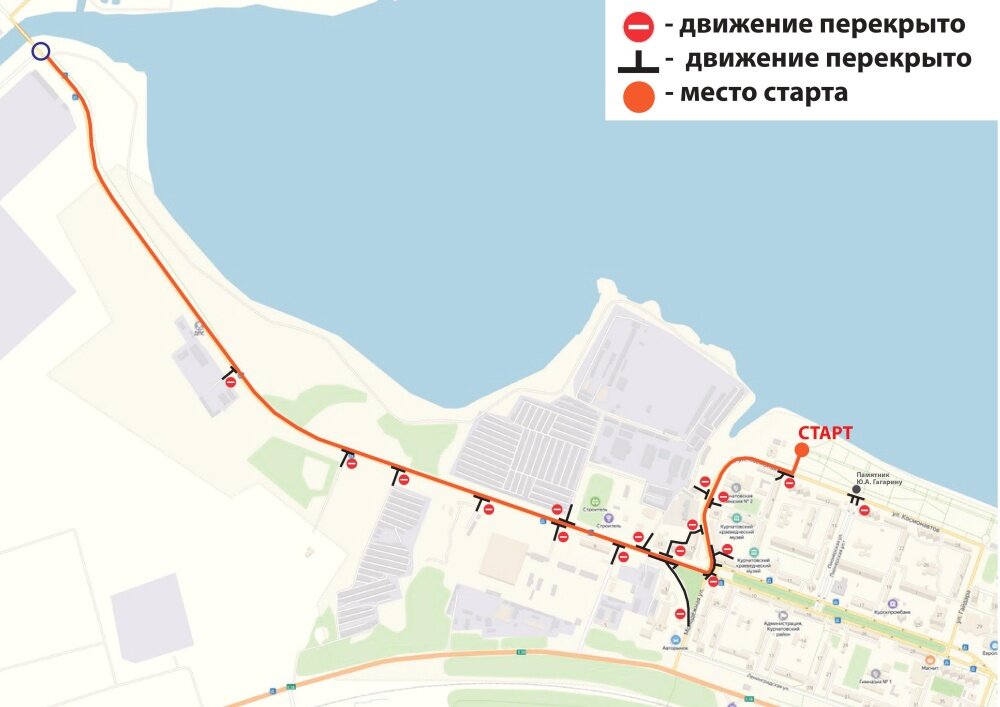 Схема ограничения движения на время областных соревнований по триатлону