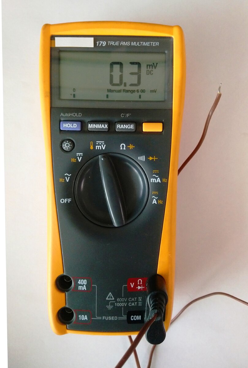 Измерение температуры тестером в режиме милливольтметра 