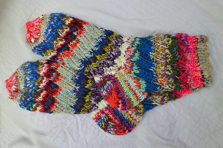 Носки по спирали. Моя работа.