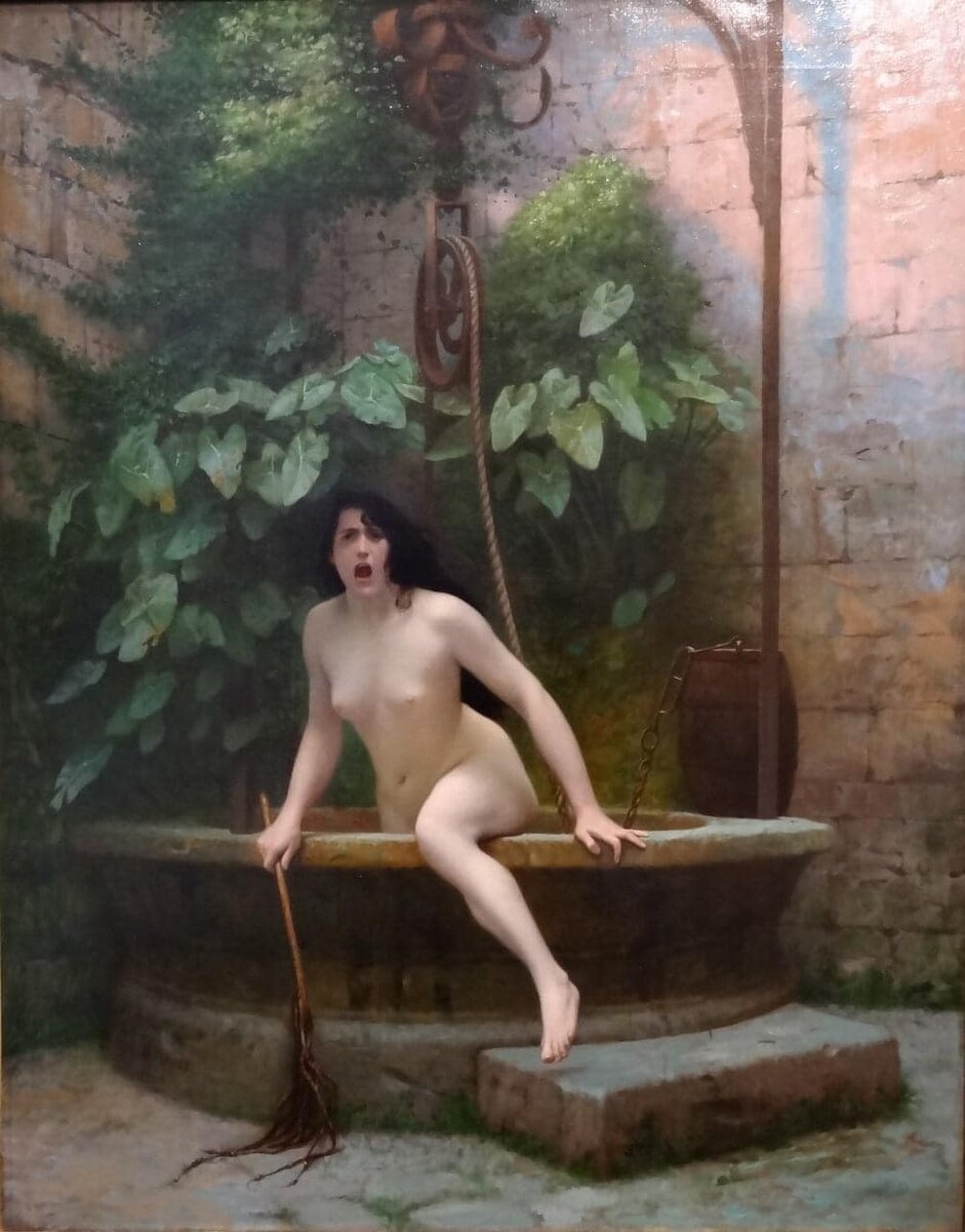 "Истина, выбирающаяся из колодца", создана в 1896 г., художник Жан-Леон Жером.