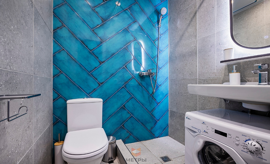 Платка в санузле студии компании МЕТРЫ