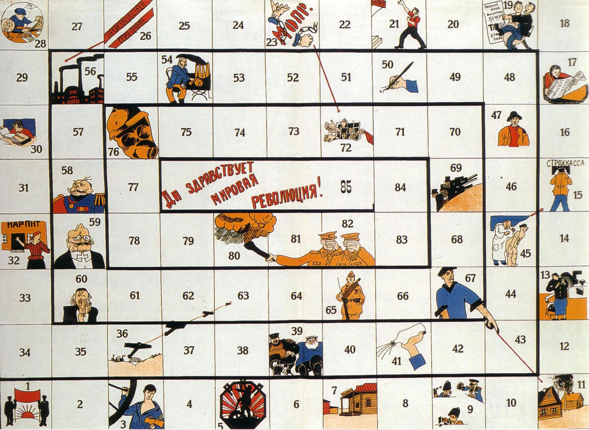 Игровое поле настольной игры "Революция", СССР, 1925 год