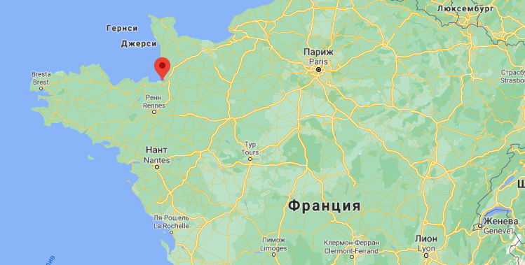 Расположение замка на карте Франции