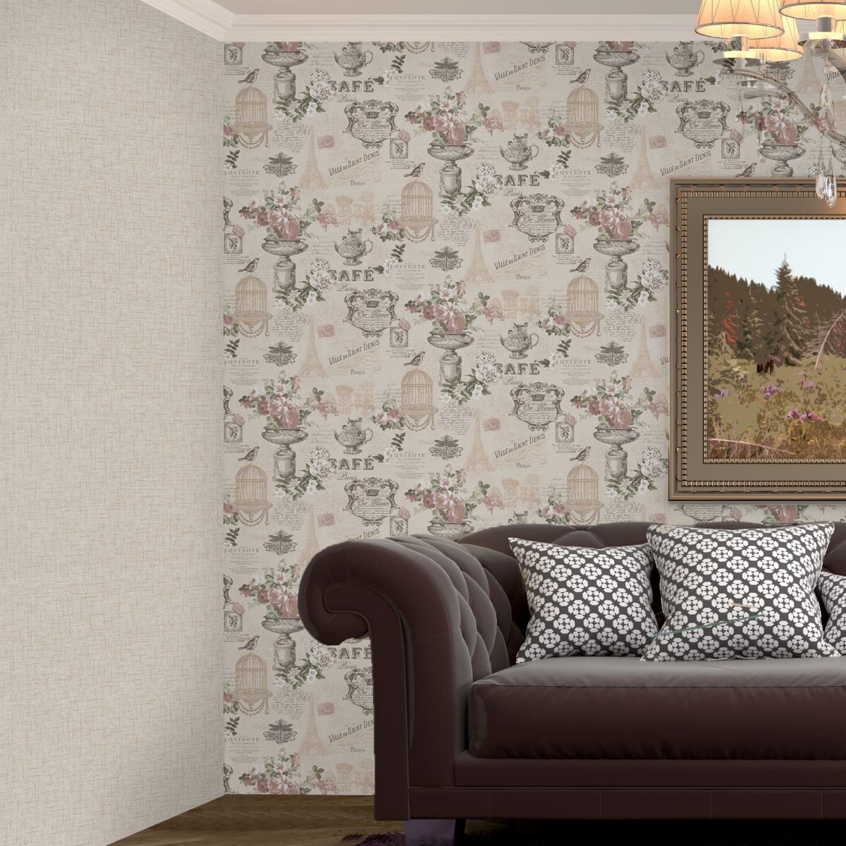 Обои бумажные Московская Обойная Фабрика Винтаж бежевые 