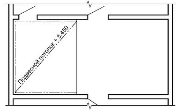 Обозначение подвесного потолка