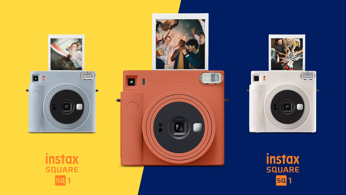 3 цвета новой Instax SQ1: освежающий голубой, терракотовый, сияющий белый