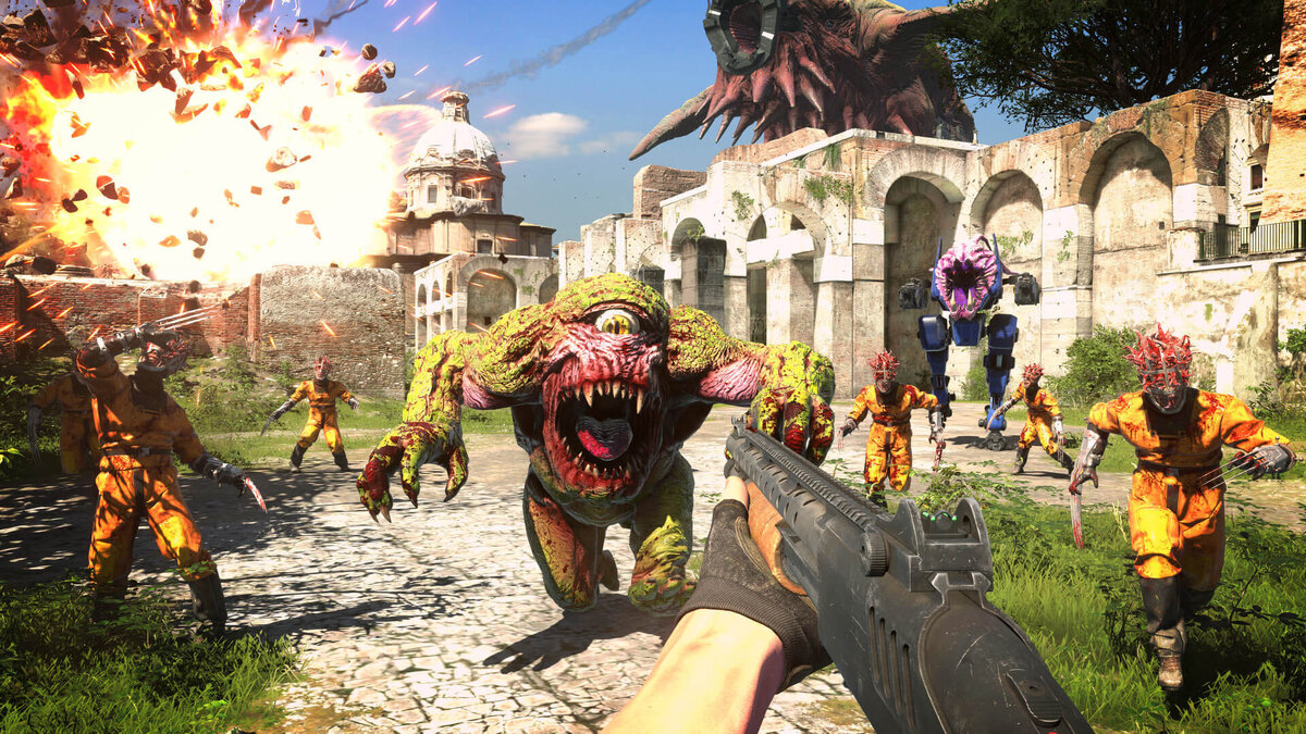 Драйвовый геймплей Serious Sam 4