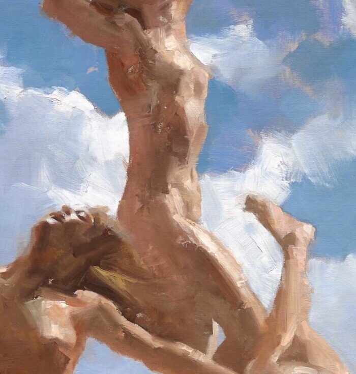 Посмотрите на сотни контуров, контрастирующих  друг с другом, но при этом образующих формы. Попробуйте найти зоны с  наибольшим контрастом.
