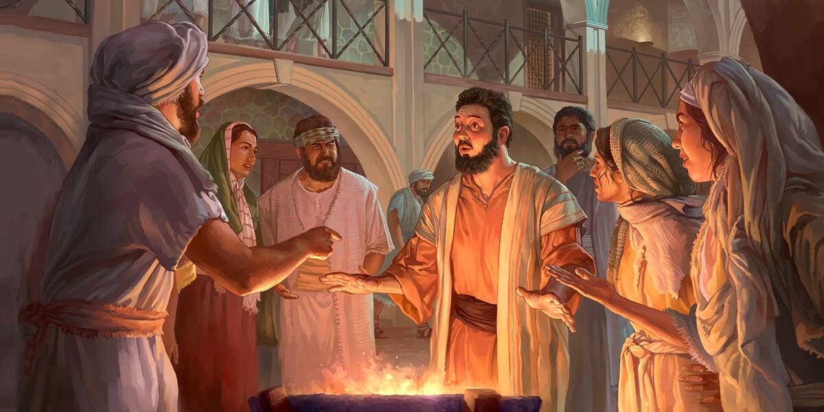 И подошла к нему одна служанка и сказала: и ты был с Иисусом Галилеянином. Но он отрекся перед всеми, сказав: не знаю, что ты говоришь.