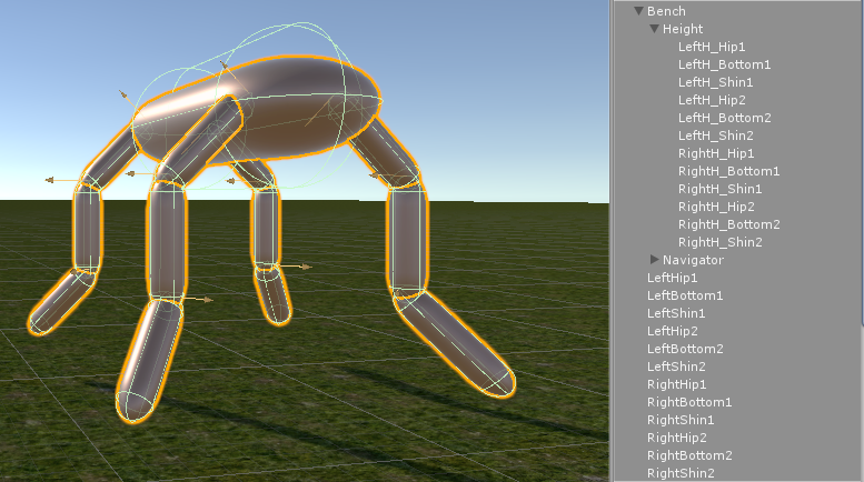 Умная "Скамейка", собранная из стандартных компонентов Unity3D