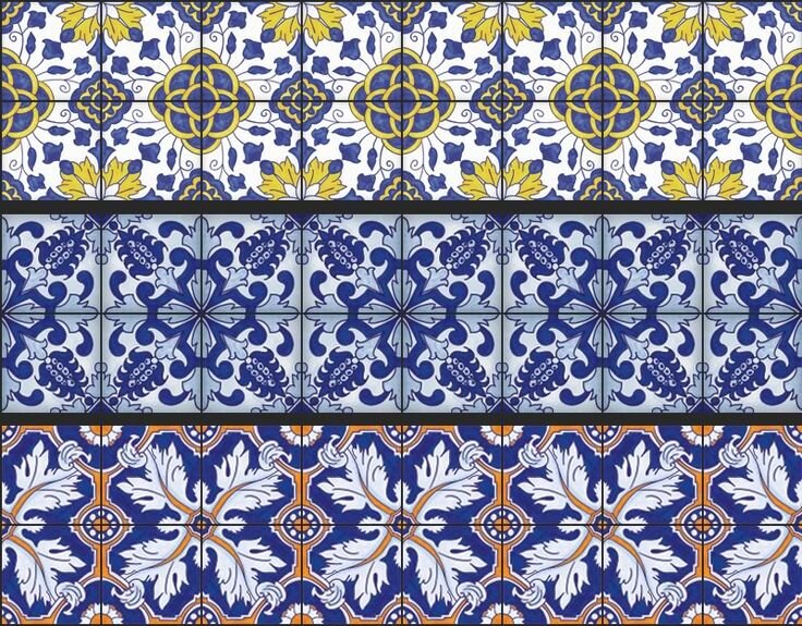 Blue and white azulejo wall