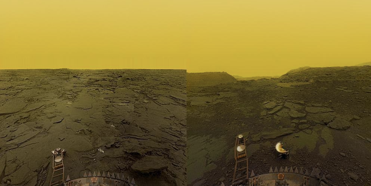 Фото: Роскосмос / Обработанные снимки с поверхности Венеры. Сделаны советскими аппаратами "Венера-13" и "Венера-14" в 1982 году