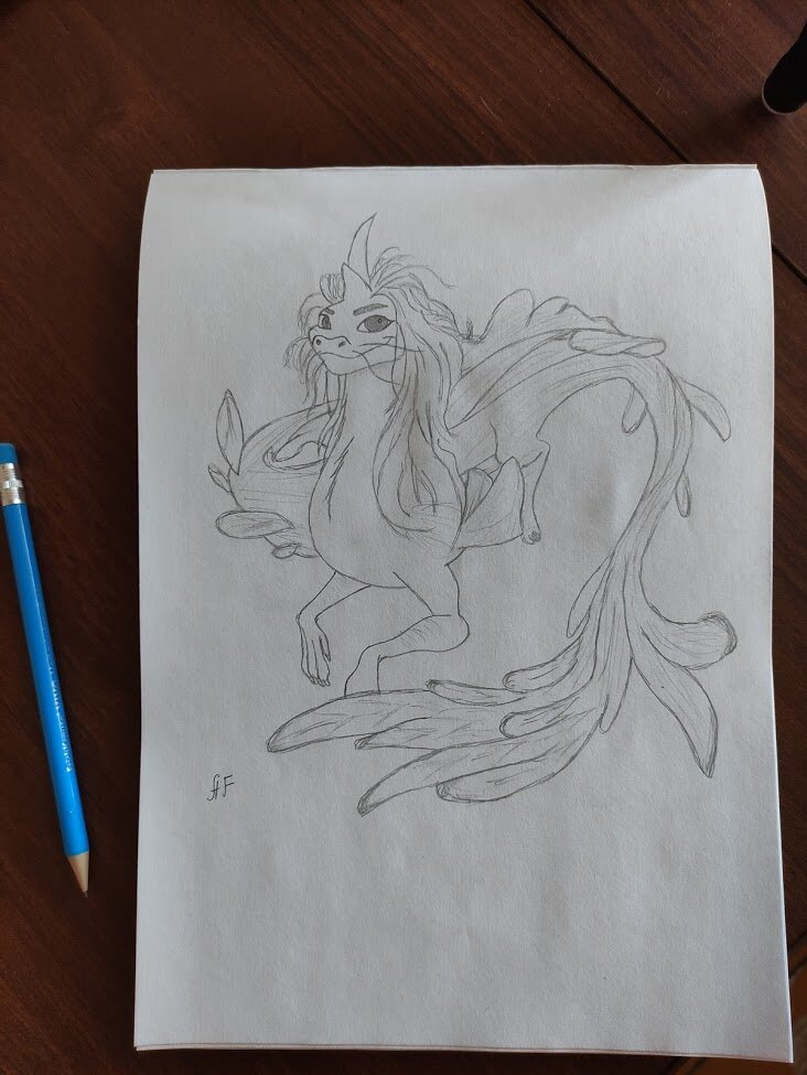 Вдохновилась на рисунок после просмотра мультфильма